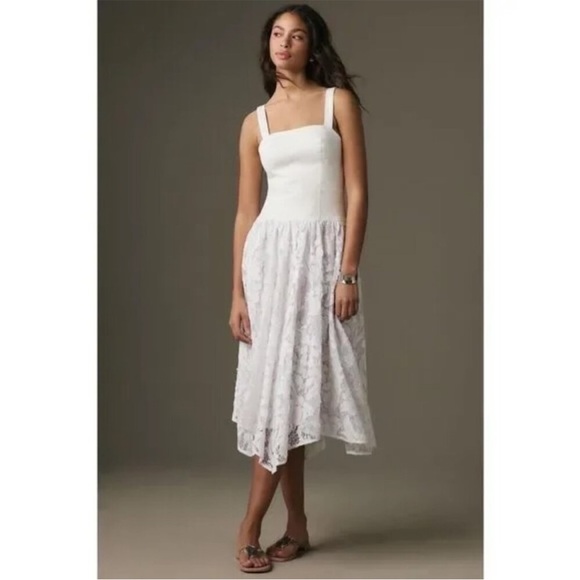 Pilcro White Lace Midi Dress size 12 Pilcro White Lace Midi Dress size 12
